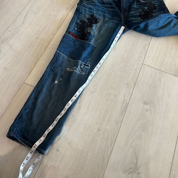 Lauren Ralph Lauren Petite Patchwork Mid-Rise Jeans size 8 - Picture 3 of 10